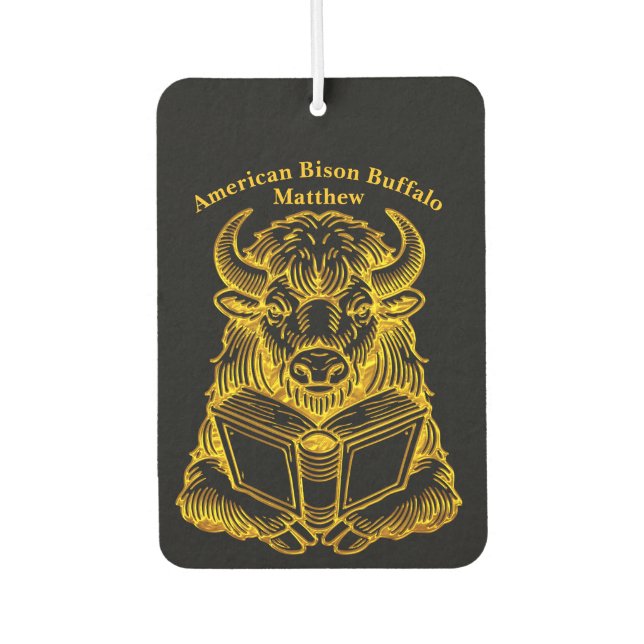 Ambientador Leer un libro con expresión curiosa (Anverso)