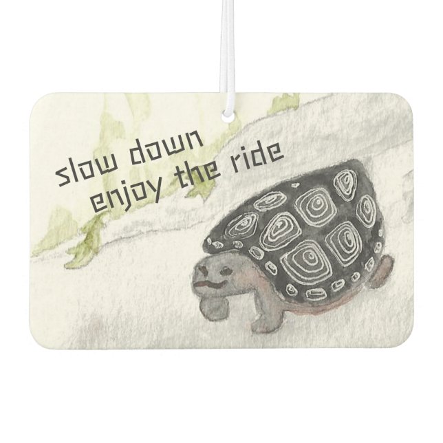 Ambientador Lenta abajo, disfruta de la tortuga acuática (Anverso)