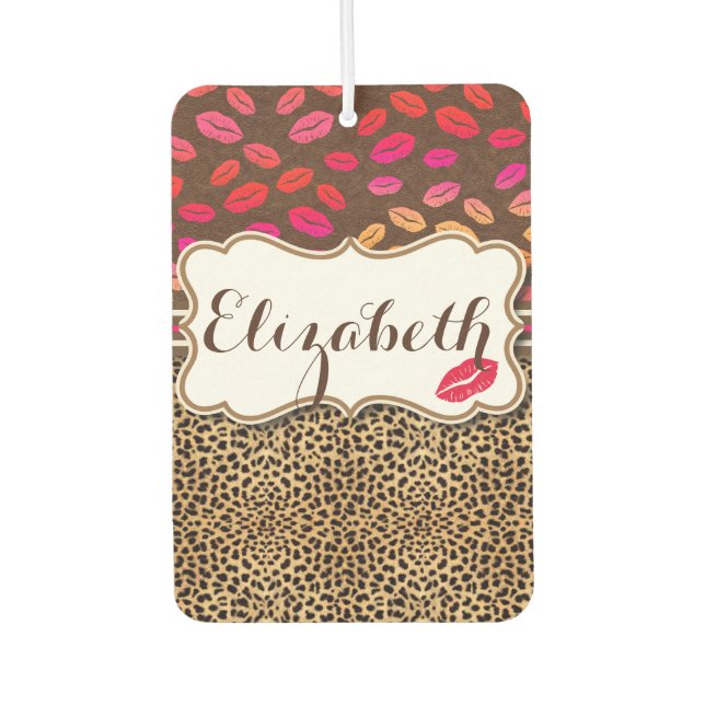 Ambientador Leopard Print Lips Kisses Personalizados (Anverso)