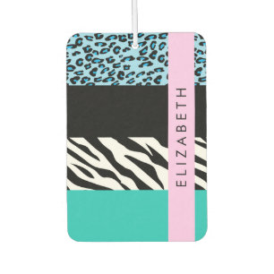 Ambientador Leopard Print, Zebra Print, Blue, Your Name
