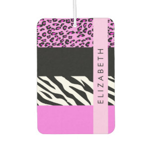 Ambientador Leopardo Print, Zebra Print, Pink, Your Name