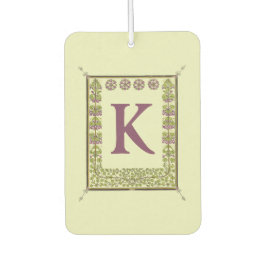 Ambientador Letra de monograma vintage marco floral Nouveau