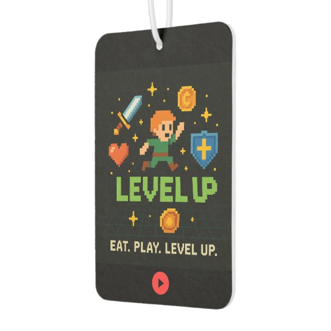 Ambientador Level Up Gamer Air Freshener – Pixel Retro Style (Izquierda)