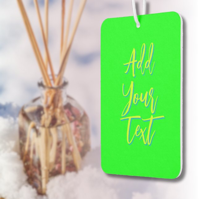 Ambientador Lime 3D Azure Moderno Text Funny Electric Green (Subido por el creador)