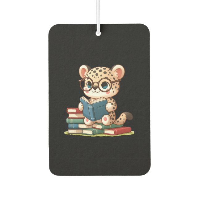 Ambientador Lindo leopardo leyendo (Anverso)
