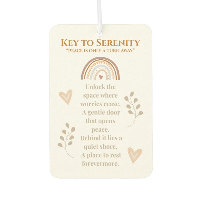 Ambientador Llave a Serenity Car Air Freshener - Inspirador (Anverso)