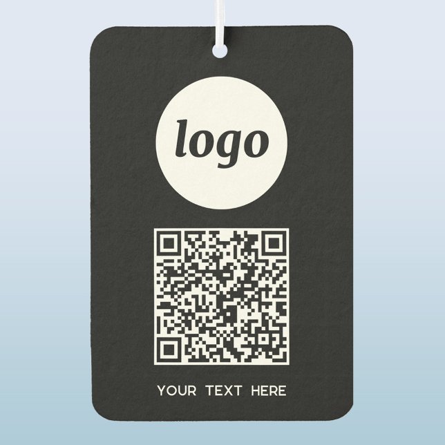 Ambientador Logotipo Código QR Mensajes de texto para promocio (Simple logo QR code custom text business branding promotional car motor vehicle air freshener)