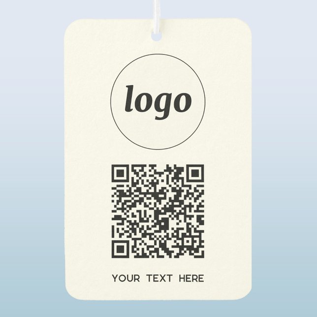Ambientador Logotipo Código QR Mensajes de texto promocionales (Simple logo QR code custom text business branding promotional car motor vehicle air freshener)
