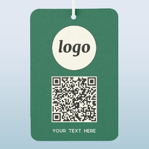Ambientador Logotipo Código QR Texto comercial Verde promocion