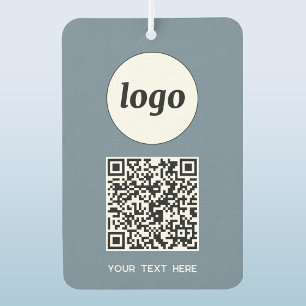 Ambientador Logotipo Código QR Textos Comerciales Dusty Blue p