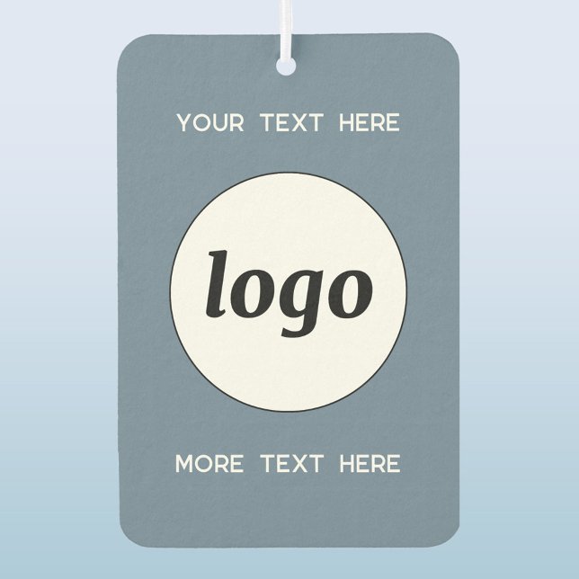 Ambientador Logotipo con azul turbio promocional de negocios d (Simple logo with custom text business branding promotional car motor vehicle air freshener)
