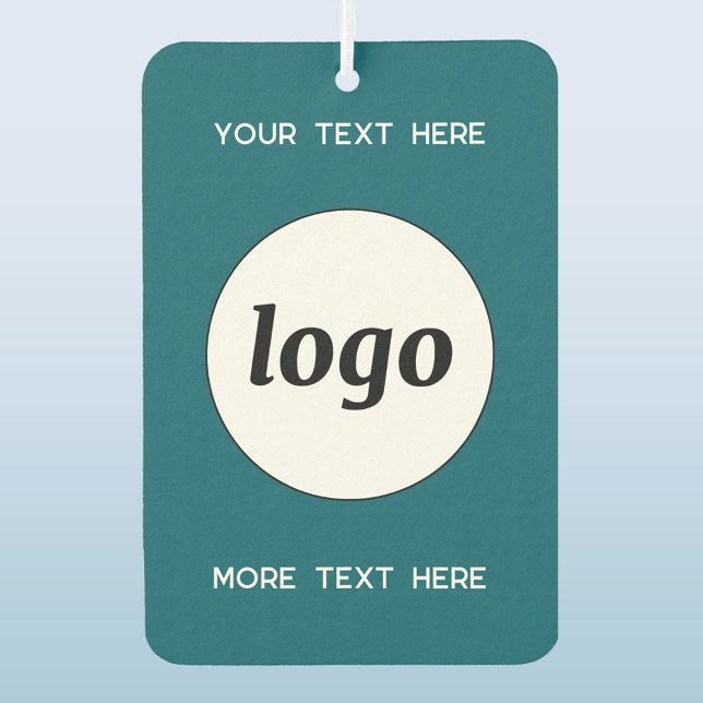 Ambientador Logotipo con el verde Verde azulado promocional de (Simple logo with custom text business branding promotional motor vehicle car air freshener)