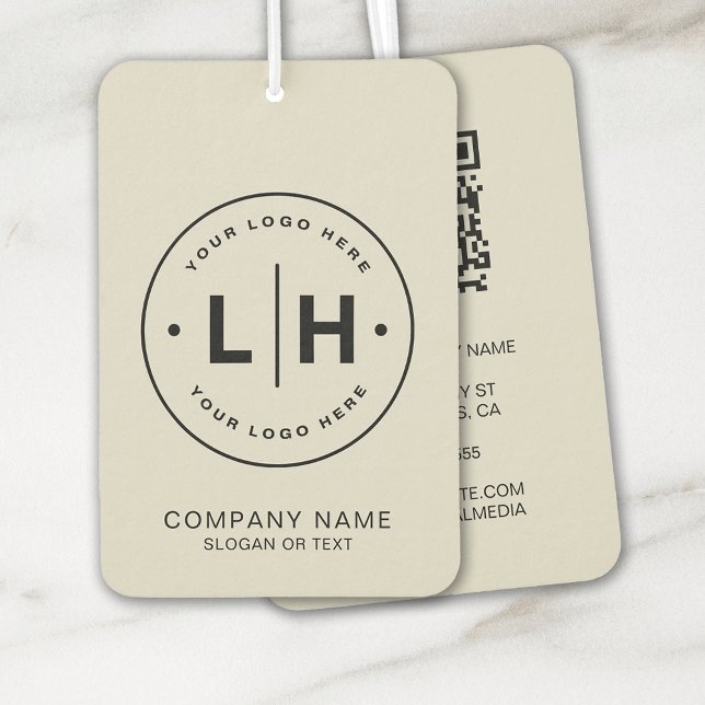 Ambientador Logotipo mínimo moderno QR (Personalized Logo QR code Business Air Freshener by MINTIC DESIGN STUDIO)