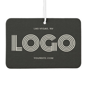 Ambientador Logotipo rectangular moderno en blanco y negro y f