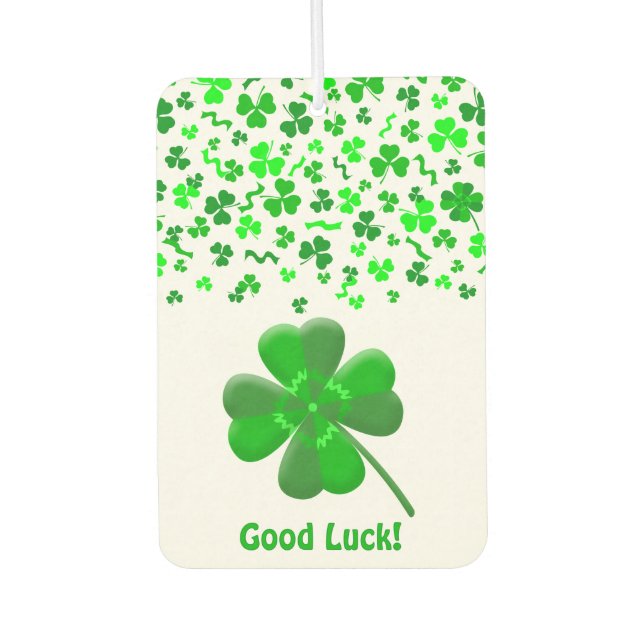 Ambientador Lucky Shamrocks Confetti Pattern Personalized (Anverso)