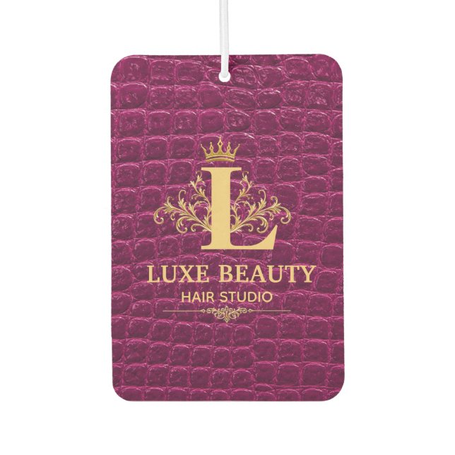 Ambientador Luxury Crocodile Leather Monogram Gold Initial  (Anverso)