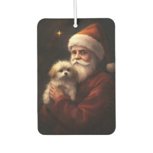 Ambientador Maltés Con Santa Claus Navidades Festivas