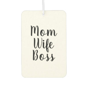 Ambientador Mamá esposa jefa negro blanco script adorable
