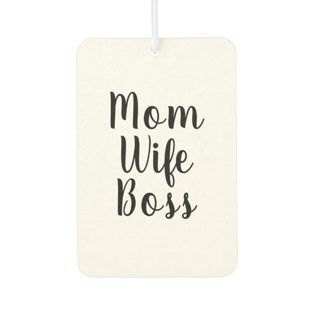 Ambientador Mamá esposa jefa negro blanco script adorable (Anverso)