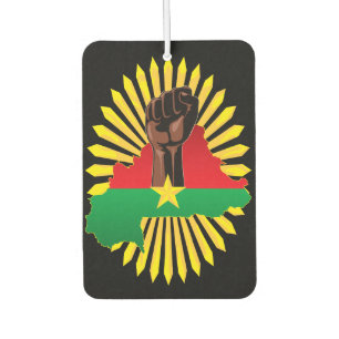 Ambientador Mapa de Burkina, bandera y puño de la revolución