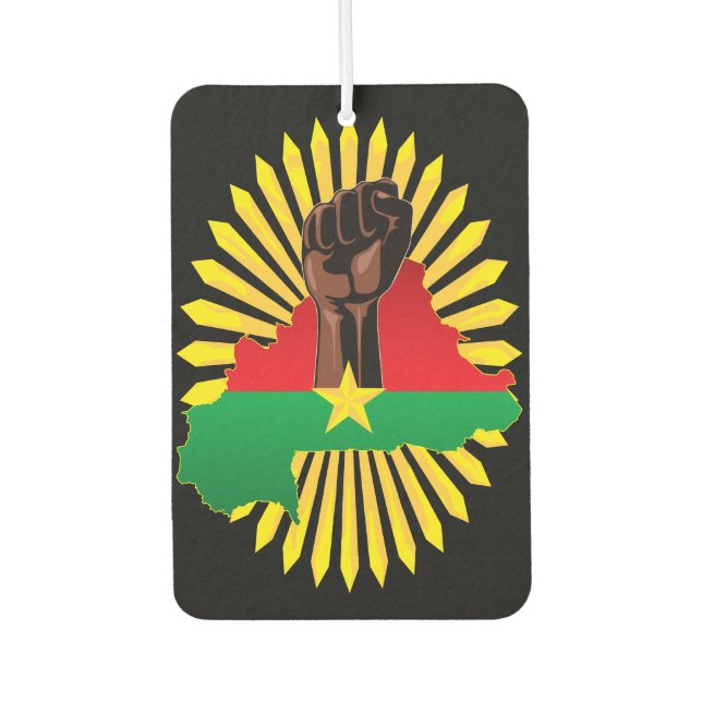 Ambientador Mapa de Burkina, bandera y puño de la revolución