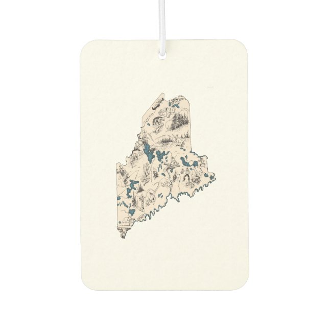 Ambientador Mapa de imágenes de Maine Vintage (Anverso)