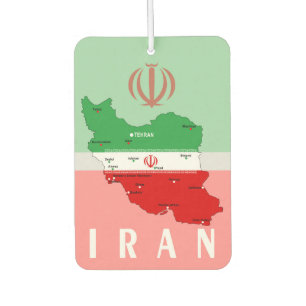 Ambientador Mapa de Irán con bandera y emblema