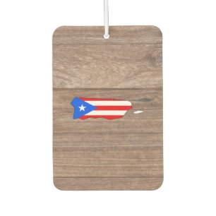 Ambientador Mapa de la bandera de Puerto Rico en madera