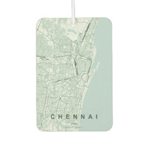 Ambientador Mapa de la ciudad de Chennai India Diseño Mínimo