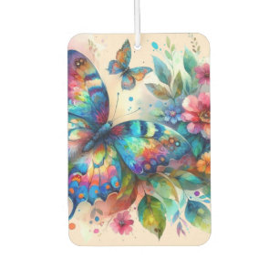 Ambientador Mariposa acuarela Flores Florales Rosa Azul