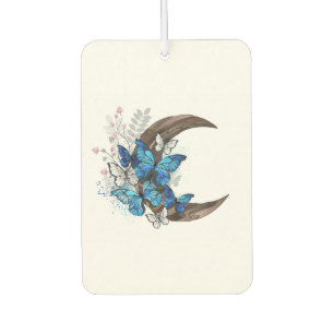 Ambientador Mariposas azules en creciente de madera