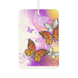 Ambientador Mariposas monarcas en fondo morado
