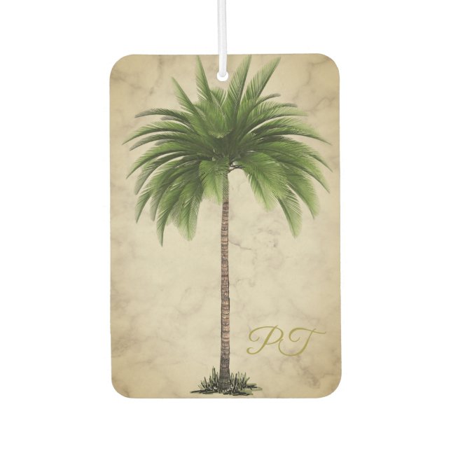 Ambientador Mármol elegante tropical de palmeras vintage (Anverso)