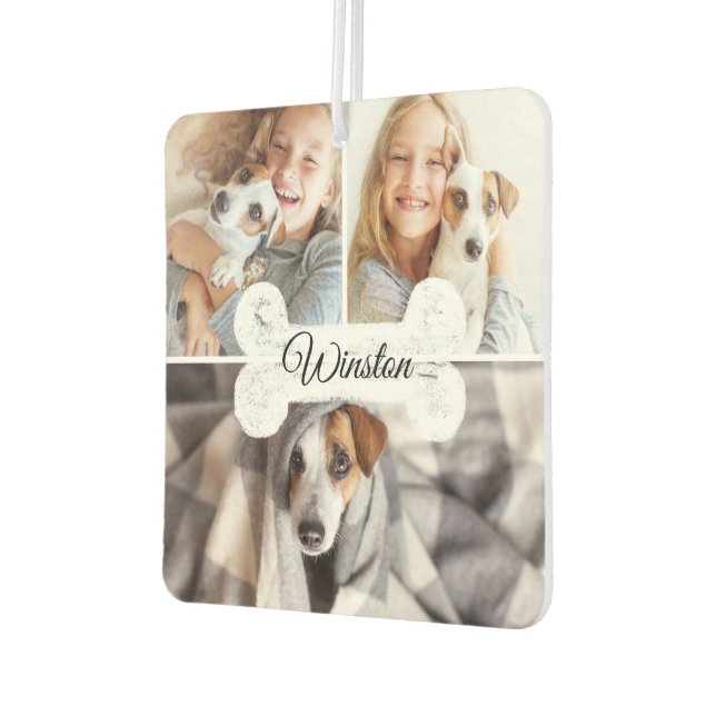 Ambientador Mascota familiar moderno 3 Collage de fotos Hueso  (Izquierda)