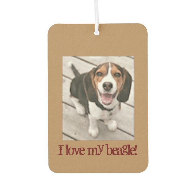 Ambientador Me encanta mi coche beagle Air Freshener (Anverso)