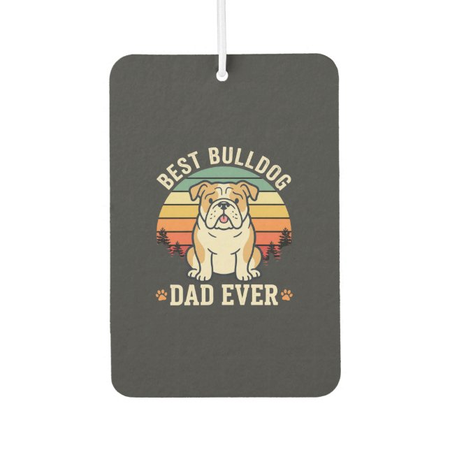 Ambientador Mejor papá Bulldog Retro Vector (Anverso)