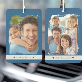 Ambientador Mejor papá personalizado foto coche dos caras