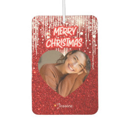 Ambientador Merry Christmas Heart Personalized Photo Name