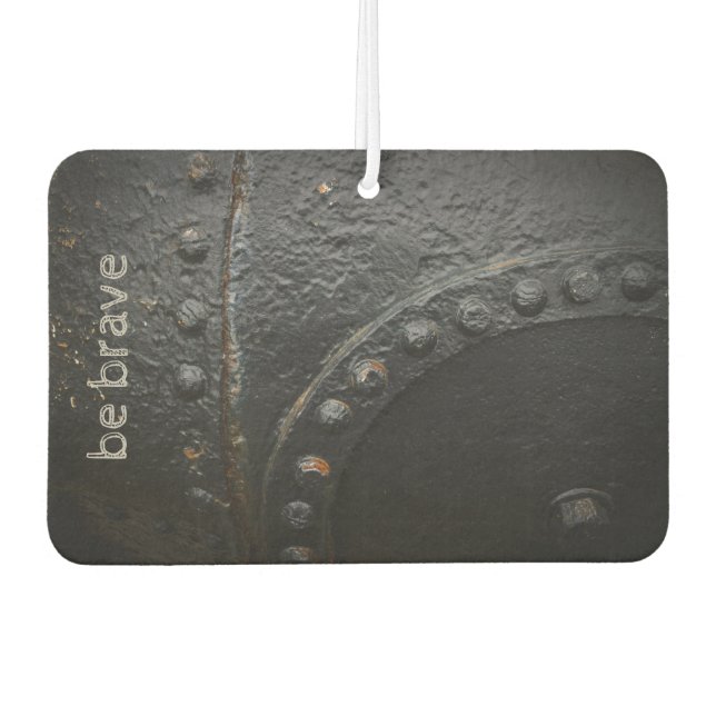 Ambientador metalizado negro industrial minimalista (Anverso)