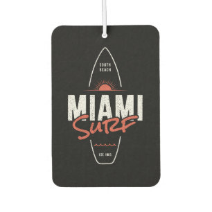 Ambientador Miami Surf – Diseño de tabla de surf vintage con p