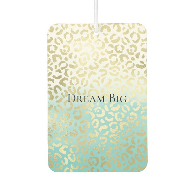 Ambientador Mint Watercolor Ombre Glam Gold Leopardo (Anverso)