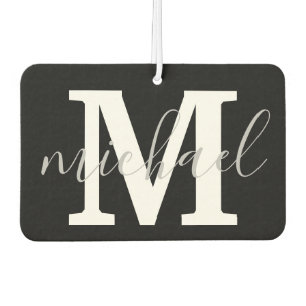 Ambientador moda personalizada de monograma blanco y negro