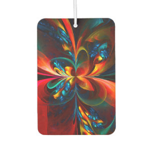 Ambientador Modern Floral Resumen Art Naranja Patrón Azul #14