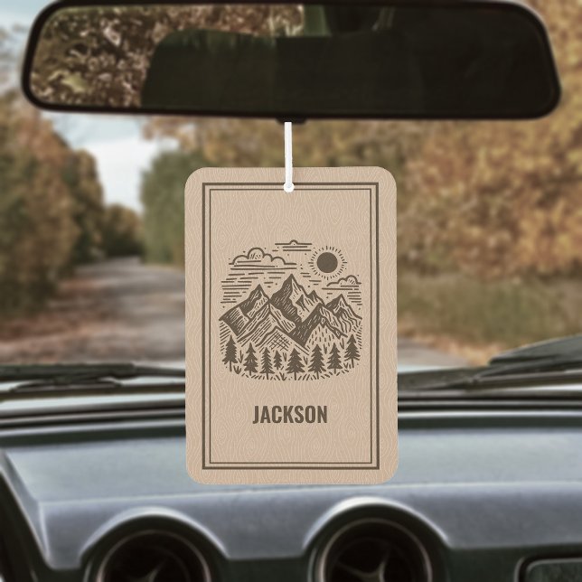 Ambientador Moderno Rústico Montaña Personalizado  (Rustic Modern Mountains Custom Air Freshener)
