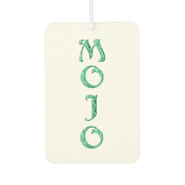 Ambientador Mojo blanco protector de aire para coches (Anverso)