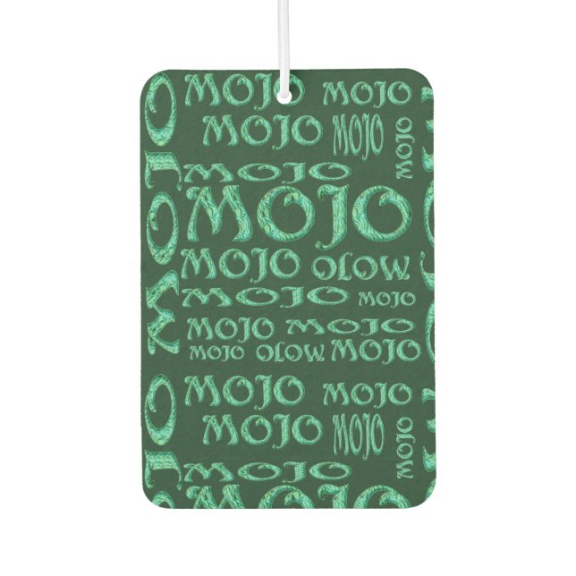 Ambientador Mojo green car air freshener (Anverso)