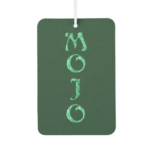 Ambientador Mojo green car air freshener (Anverso)