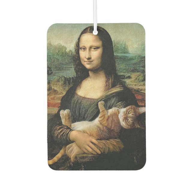 Ambientador Mona Lisa sosteniendo un gato (Anverso)