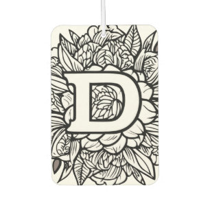 Ambientador Monograma blanco y negro de estilo tatuaje persona