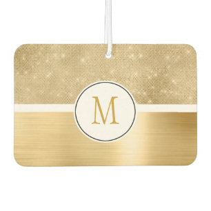 Ambientador Monograma de espuma de glam dorado